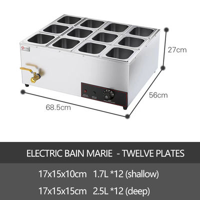 Ristorante Catering Cucina Industria elettrica Bagno Marie Cucina Calda Display in argento