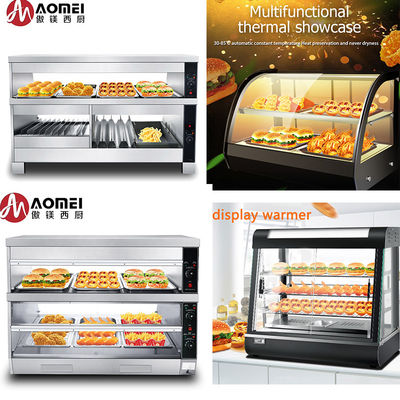 Display di riscaldamento alimentare elettrico a due strati a regolazione di temperatura per cucine commerciali