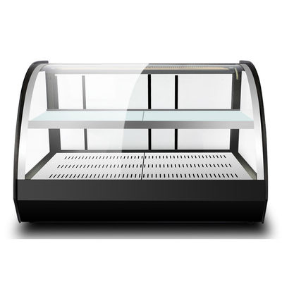 1200x530x580mm Display in vetro curvo nero per il riscaldamento dei cibi