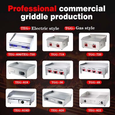 8 mm di spessore cucina commerciale in acciaio inossidabile Grill flat top per ristorante