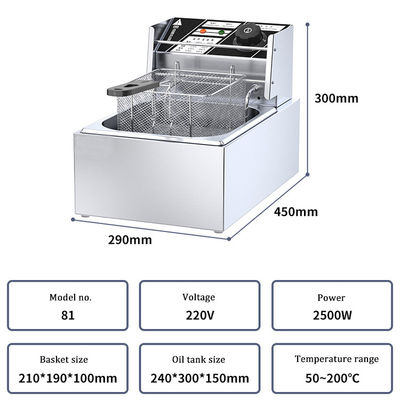 2023 Anno Industrial Commercial Electric Countertop 6L Piccola Frittatrice Per Patatine Fritte Ali di Pollo