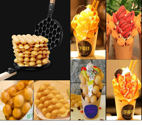 Produttore di waffle a bolla elettrico commerciale 220V per waffle di uova belghe in stile Hong Kong