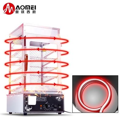 Funzione di risparmio energetico Display alimentare elettrico da bancone Calda macchina a vapore Dimsum