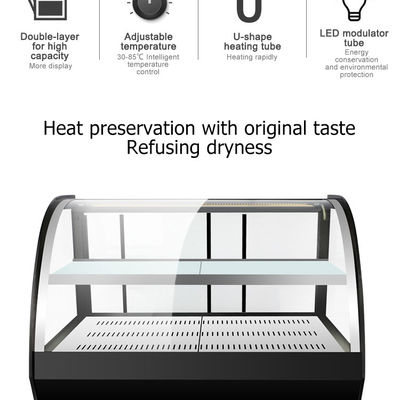 Display di riscaldamento alimentare elettrico professionale con funzionalità versatili
