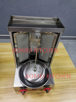 Macchina di grigliatura a gas Shawarma in acciaio inossidabile per pollo al Doner Kebab a rotazione automatica