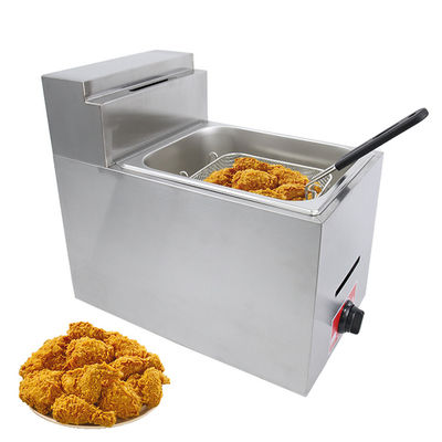 Mini friggitrice a gas a gas LPG continua da 6 litri per la frittura dei cibi sul tavolo