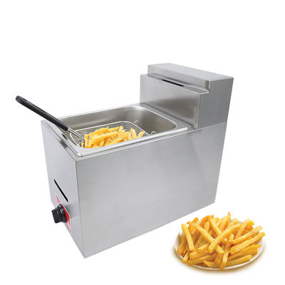 Mini friggitrice a gas a gas LPG continua da 6 litri per la frittura dei cibi sul tavolo