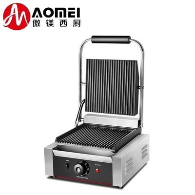 Industrial Double Heads Electric Panini Contact Grill Sandwich Press con muffa privata