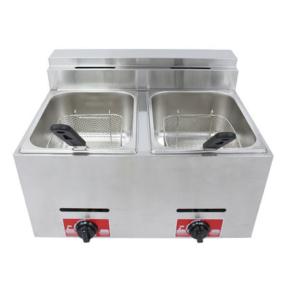 Fritura a gas a doppio serbatoio da 6L a 6L per la frittura dei cibi sul tavolo in cucina commerciale