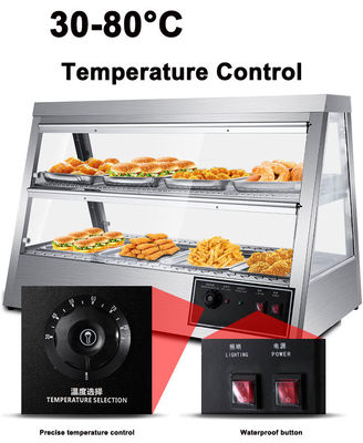 43kg di acciaio inossidabile Food Display Warmer Showcase 1.6KW Electric Hot Food Warmer
