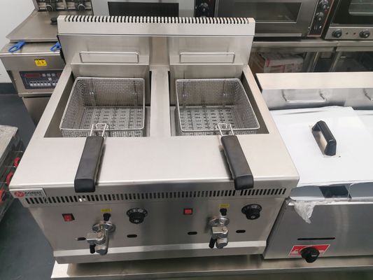 Alta 18L 18L Industrial Large Deep Fryer Gas Fryer Machine con 2 serbatoi e 2 cestini