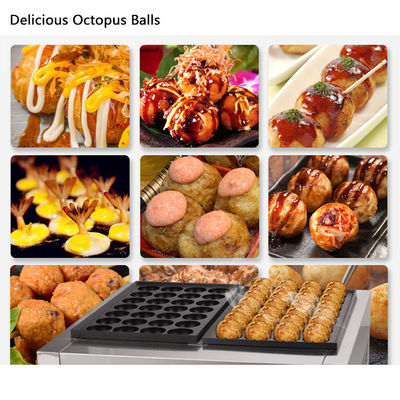 220V Voltage Electric Takoyaki Machine per cucinare palle di polpo su Fish Pellet Grill