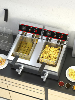 Fritura a ciambella elettrica a doppio serbatoio in acciaio inossidabile