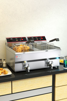 Fritura a ciambella elettrica a doppio serbatoio in acciaio inossidabile