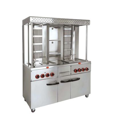8 bruciatori Gas Doner Machine per il Medio Oriente Ristorante Shawarma Griglia in acciaio inossidabile