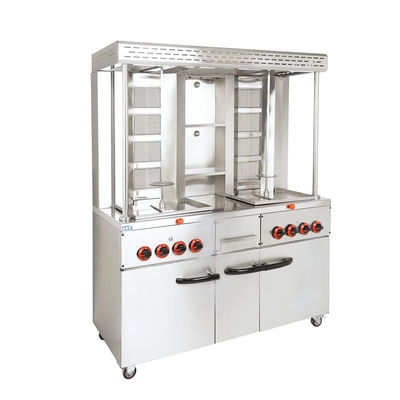 8 bruciatori Gas Doner Machine per il Medio Oriente Ristorante Shawarma Griglia in acciaio inossidabile