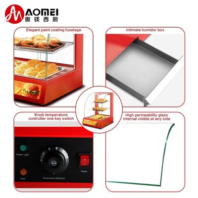 Mini display alimentare elettrico commerciale Vitrina più calda con tre strati 380x460x600mm
