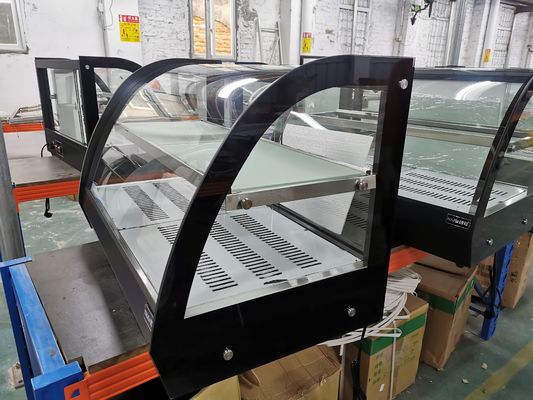 Vitrina di vetro curvo Ristorante industriale elettrico Snack Shop 2 strati Display di cibo caldo più caldo