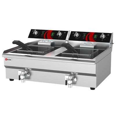 Macchina elettrica per friggere a doppio serbatoio da 12 litri, pentola per friggitrici profonde con cesto di 210*220*120 mm