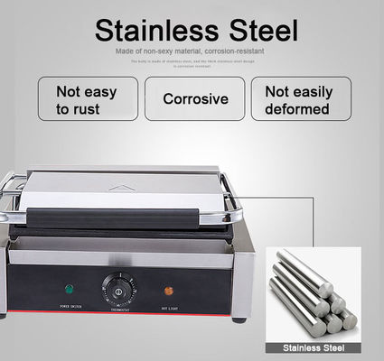 220V in acciaio inossidabile commerciale Grill a contatto singolo Panini Sandwich Press elettrico
