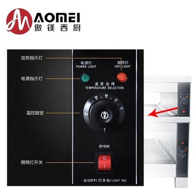 3 in 1 Combo Cabinet Food Warmer Display Acrilico Acciaio Inossidabile Tavolo Commerciale