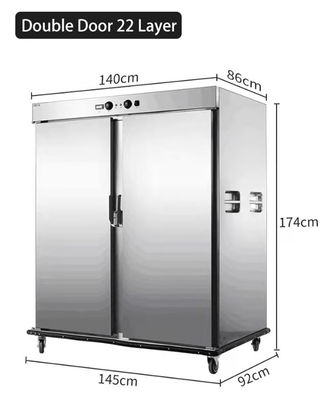 Carrello di riscaldamento alimentare in acciaio inossidabile per catering 220V/50HZ/1Ph