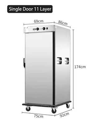 120 mm di altezza di strato di acciaio inossidabile carrello di riscaldamento alimentare mobile per banchetti e commerciali