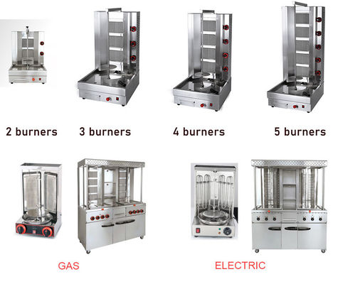 Tipo di gas LPG/NG Acciaio inossidabile Medio Oriente Bbq Grill Shawarma Making Machine all'uscita