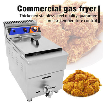 Negozi di alimenti e bevande Fritura a gas in acciaio inossidabile con valvola ad olio e lunga durata
