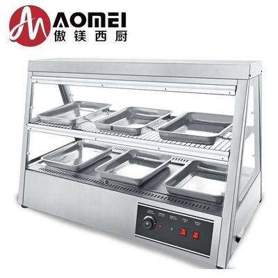 1600W Commercial Kitchen Counter Top Fast Food Warmer Display Showcase per pollo KFC