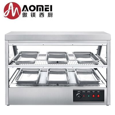 1600W Commercial Kitchen Counter Top Fast Food Warmer Display Showcase per pollo KFC