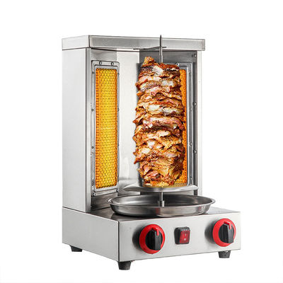 2 bruciatori Gas commerciale utilizzato Mini Shawarma rotante Doner Kebab Grill Machine per GPL / GNL