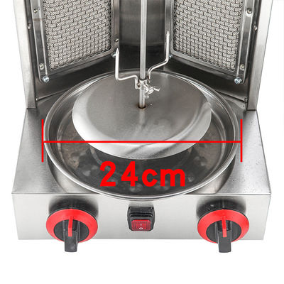 2 bruciatori Gas commerciale utilizzato Mini Shawarma rotante Doner Kebab Grill Machine per GPL / GNL