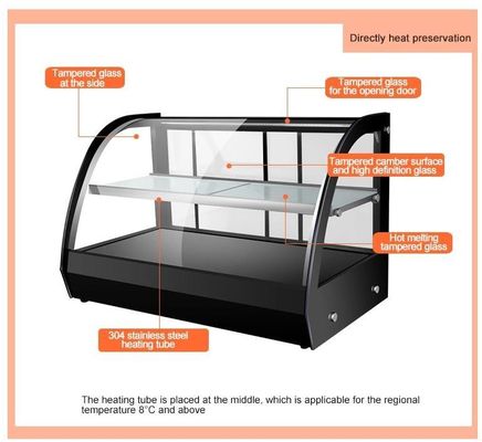 500W cucina commerciale in acciaio inossidabile Food Warmer Display Cabinet e Display Hot Food