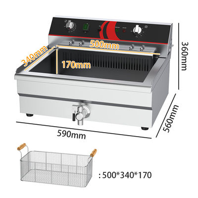 TEF-201 20l Acciaio inossidabile Electric Countertop Deep Fryer Single Tank per ristorante