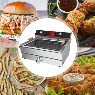 TEF-201 20l Acciaio inossidabile Electric Countertop Deep Fryer Single Tank per ristorante