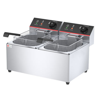 8L Double Tanks Countertop Deep Fryer per la frittura elettrica delle patatine