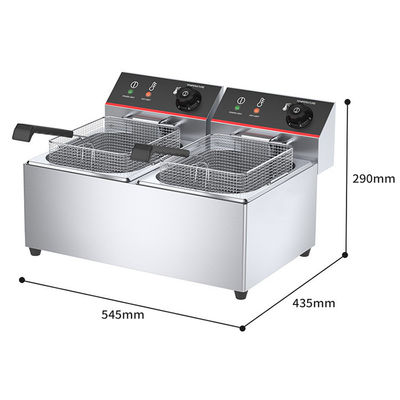 8L Double Tanks Countertop Deep Fryer per la frittura elettrica delle patatine