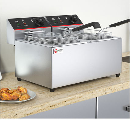8L Double Tanks Countertop Deep Fryer per la frittura elettrica delle patatine