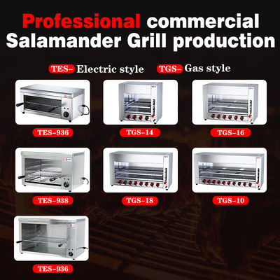 Progetti di attrezzature da cucina Broiler a gas Infrarosso Salamandra Grill con 6 bruciatori