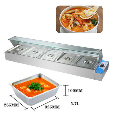 Fast food Electric Buffet Bain Marie con materiale in acciaio inossidabile a 1440*350*305mm