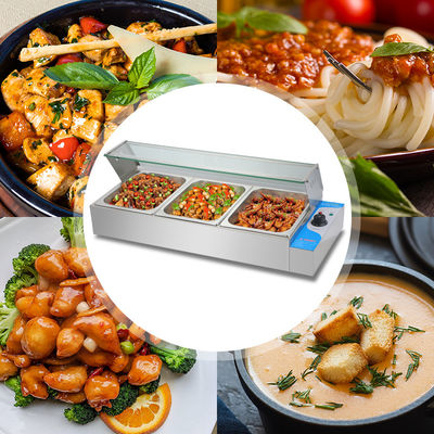 Fast food Electric Buffet Bain Marie con materiale in acciaio inossidabile a 1440*350*305mm