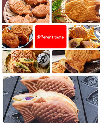 Torta di pesce coreana Commercial Electric Taiyaki Waffle Maker con 18 kg di acciaio inossidabile