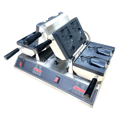 Double Waffle Maker gelateria con bocca aperta forma di pesce e timer 0-10 minuti