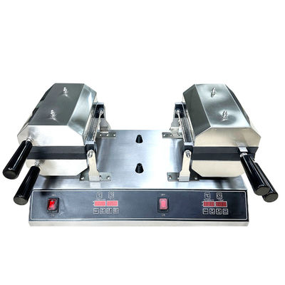 Double Waffle Maker gelateria con bocca aperta forma di pesce e timer 0-10 minuti
