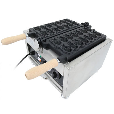 Macchina Taiyaki elettrica in acciaio inossidabile per attrezzature per snack a forma di pesce 380x380x245mm