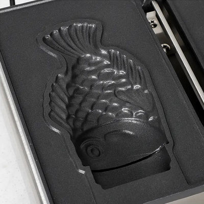 Argento 350x500x200 Macchina Taiyaki personalizzata più popolare Macchina Waffle di pesce a bocca aperta