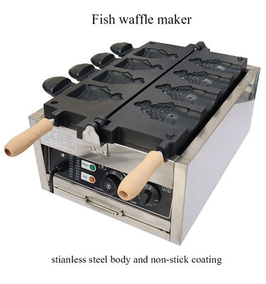 Fate gli spuntini perfetti con il nostro commercio antiaderente 4pcs Ice Open Mouth Fish Waffle Maker