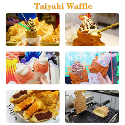 1400W Taiyaki Waffle Maker Macchina elettrica di produzione di gelati a forma di pesce