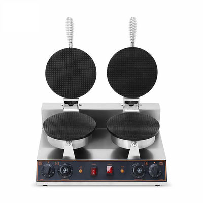 Forma rotonda Non-stick Waffle Cone Maker 2023 Tipo Double Head Ice-cream Cone Machine